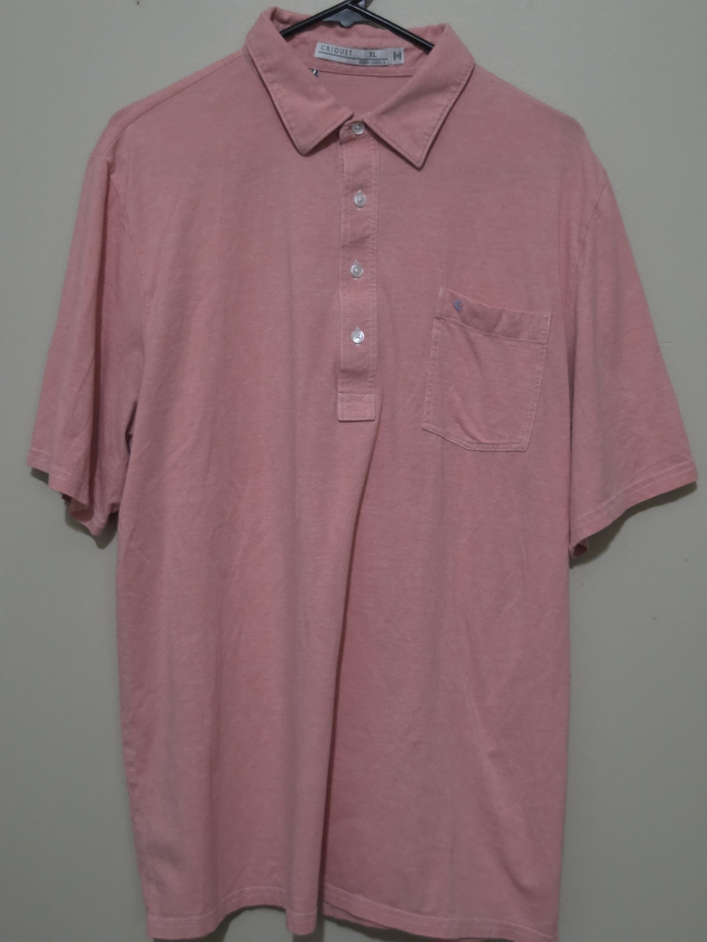 Criquet Men’s Pink Short-Sleeve Polo with Chest Pocket